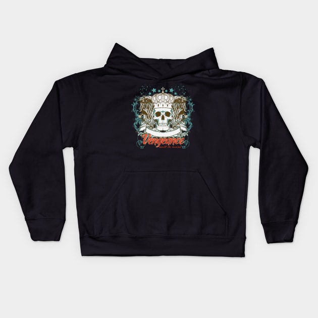 skull with crown Kids Hoodie by MuftiArt